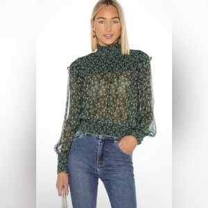 NWT Free People Green Roma Top L